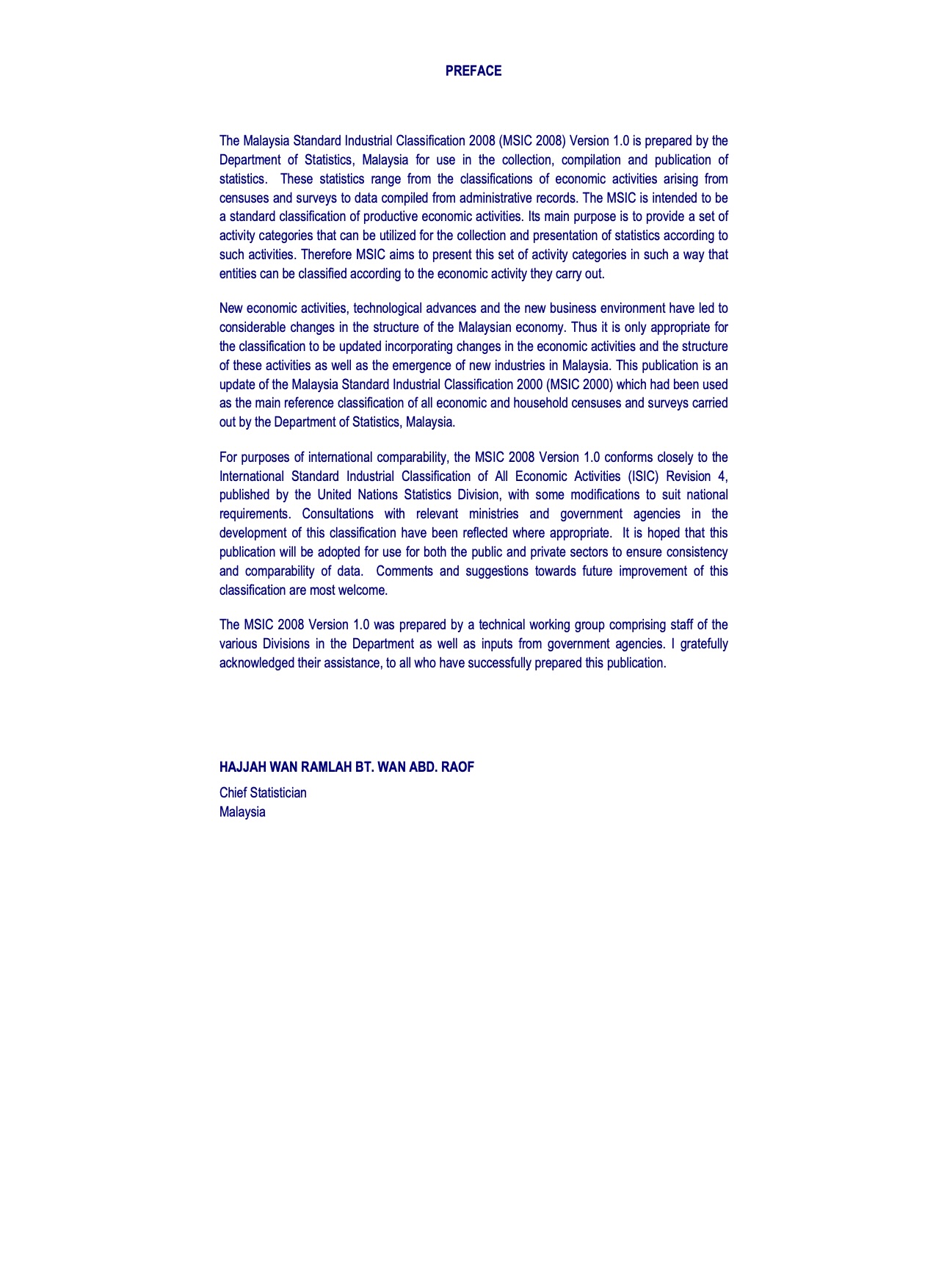 Malaysia Standard Industrial Classifications 2008 (MSIC)